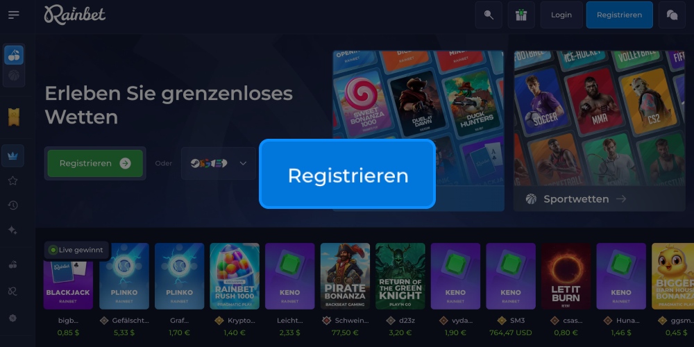Klicken Sie auf die Schaltfl&auml;che &bdquo;Registrieren&ldquo;.