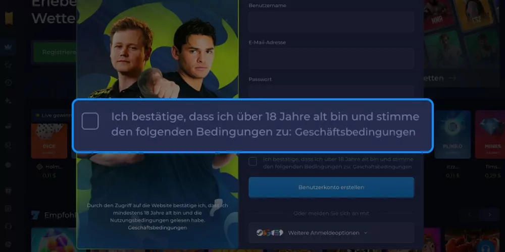 vollst&auml;ndige Registrierung