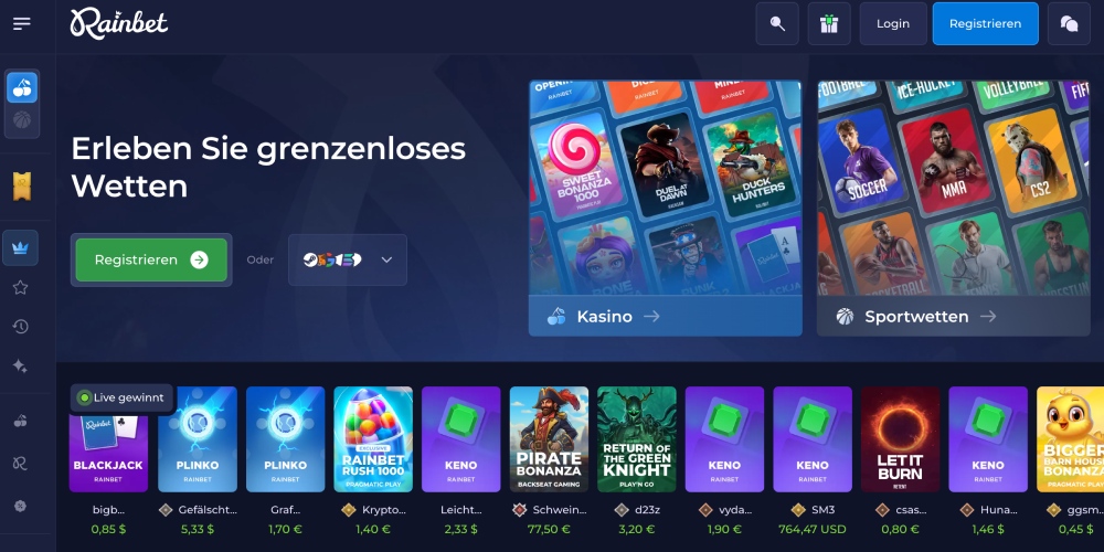 Rainbet Registrierung
