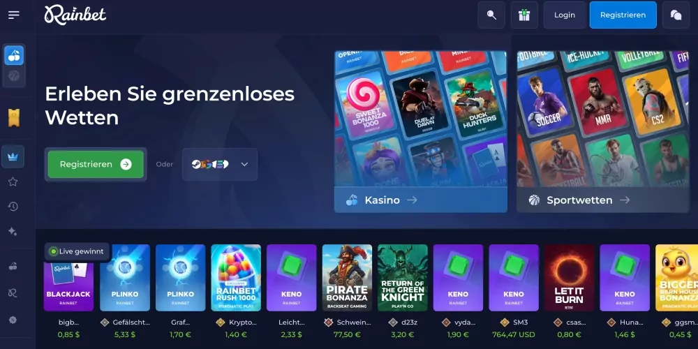 Rainbet Registrierung